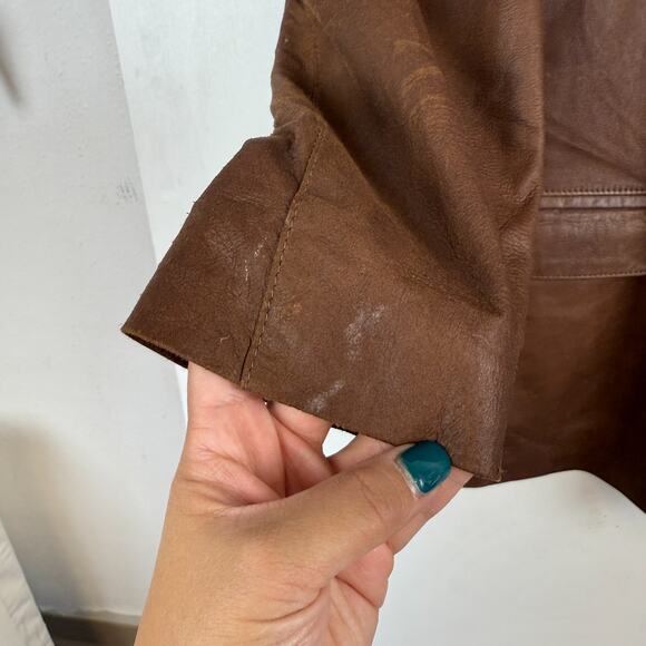 Napoleon Buttery Soft Leather Mens Sportcoat Blazer Jacket Brown - 42 - Picture 6 of 11